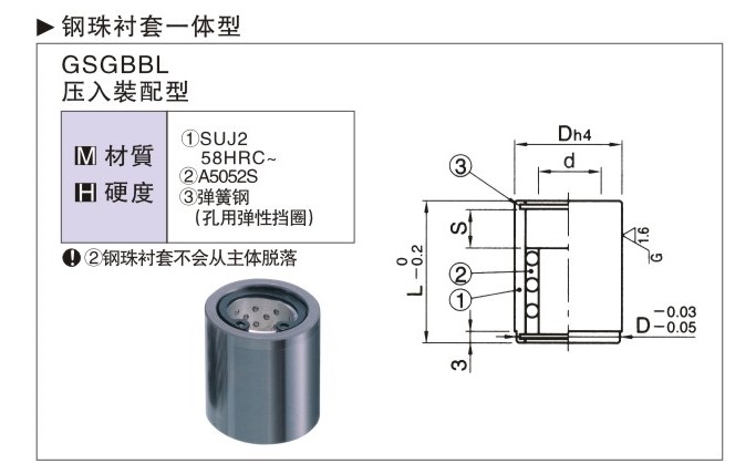 SGBBL钢球衬套一体